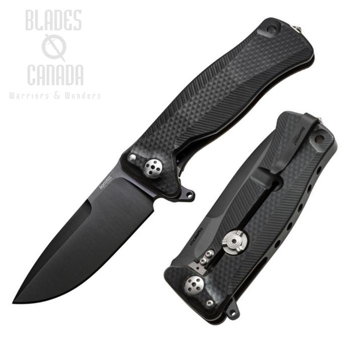 Lion Steel SR11A BB Flipper Framelock Knife, Sleipner Black, Aluminum Black